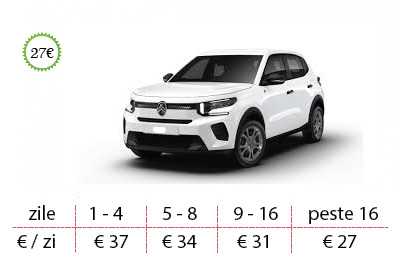 Citroen C3 preturi de la 27 €/zi